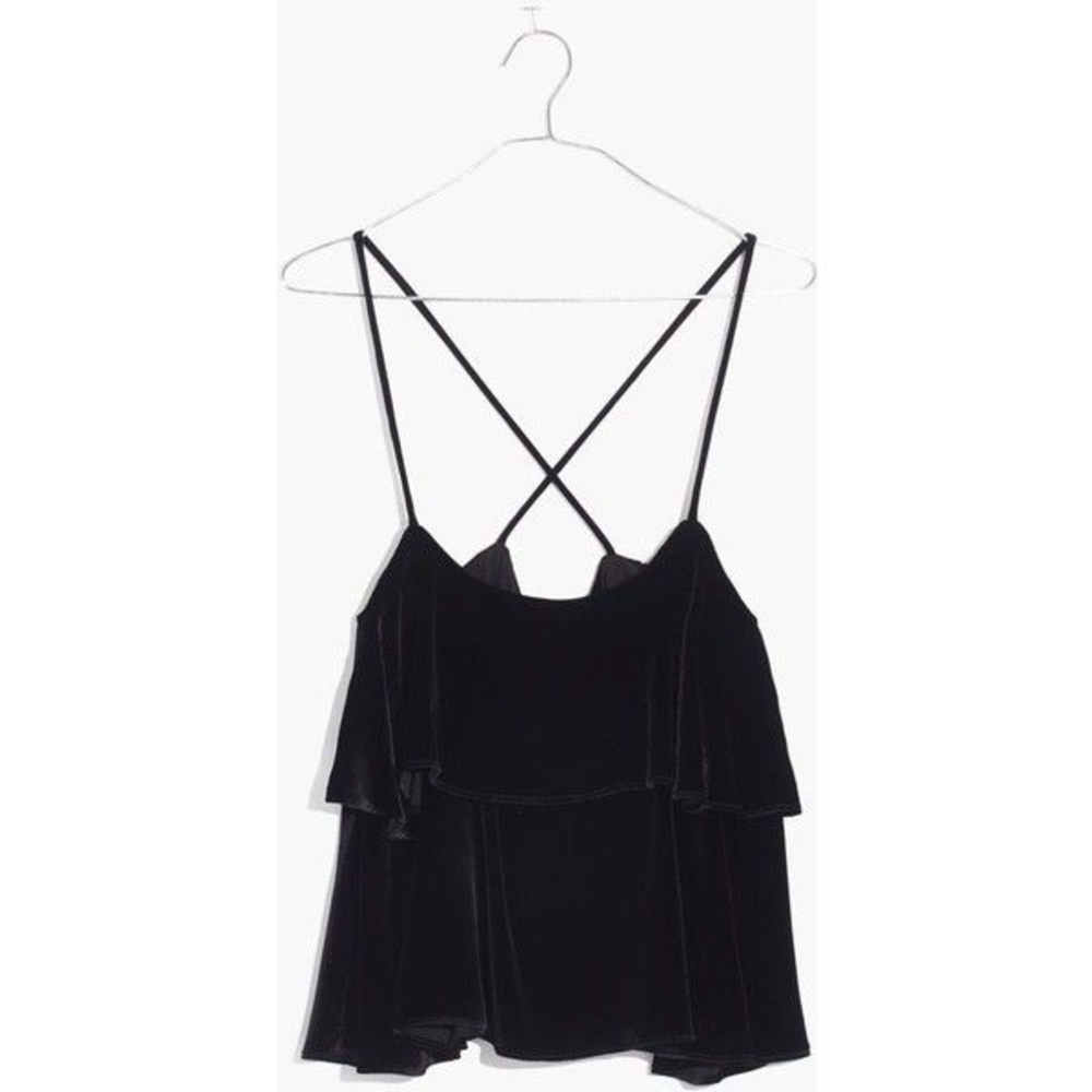 SOLD MADEWELL Velvet Ruffle Camisole - Picture 4 of 5